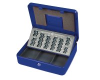 Cassetta portavalori Europa - 30 x 24 x 9 cm - blu - Metalplus