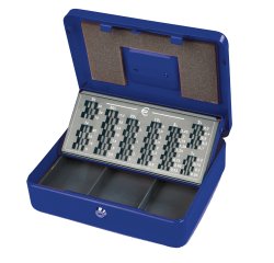 Cassetta portavalori Europa - 30 x 24 x 9 cm - blu - Metalplus