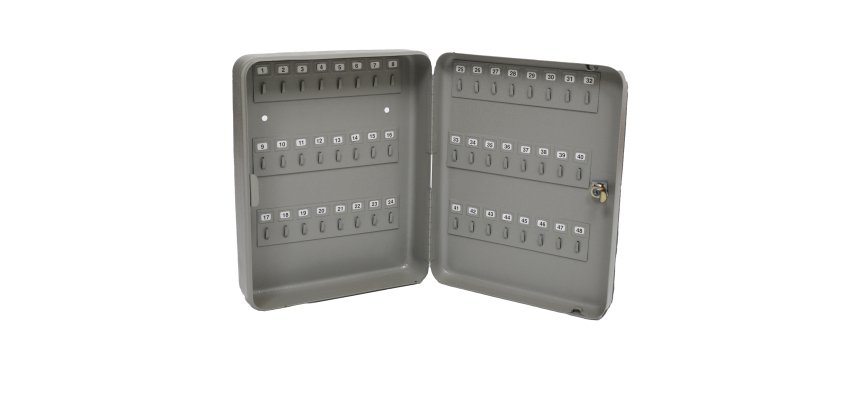 Cassetta portachiavi da muro - 30 x 24 x 7 cm - 48 posti - grigio antracite - Metalplus