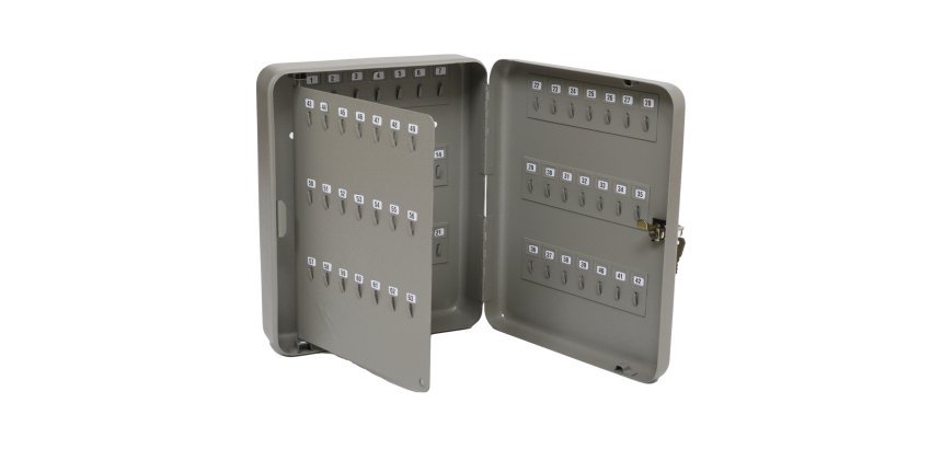 Cassetta portachiavi da muro - 37 x 28 x 7,5 cm - 128 posti - grigio antracite - Metalplus