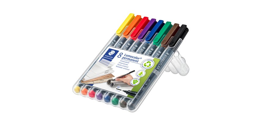 Pennarello Lumocolor Permanent 317 - punta 1,0mm - colori assortiti  - Staedtler - astuccio 8 colori