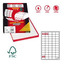 Etichette adesive A/402 - in carta - angoli arrotondati - permanenti - 37,5 x 23,5 mm - 60 et/fg - 100 fogli - bianco - Markin