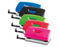 Perforatore 1260 - max 10 fogli - 2 fori - passo 8 cm - colori assortiti - Lebez