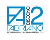 Blocco F2 - 24x33cm - 20 fogli - 110gr - liscio - squadrato - 4 angoli - Fabriano