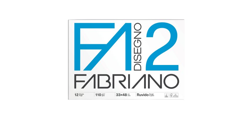 Album F2 - 33 x 48 cm - 12 fogli - 110 gr - ruvido - collato - Fabriano