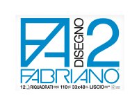 Blocco F2 - 33x48cm - 12 fogli - 110gr - liscio - squadrato - collato - Fabriano