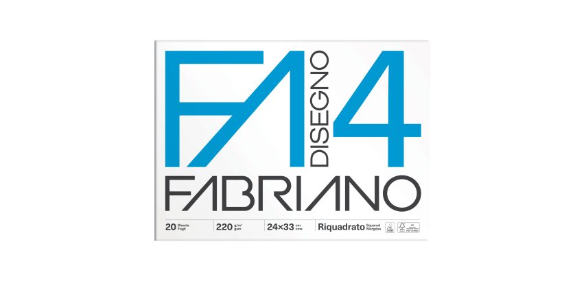 Album F4 - 24 x 33 cm - 20 fogli - 220 gr - liscio squadrato - Fabriano