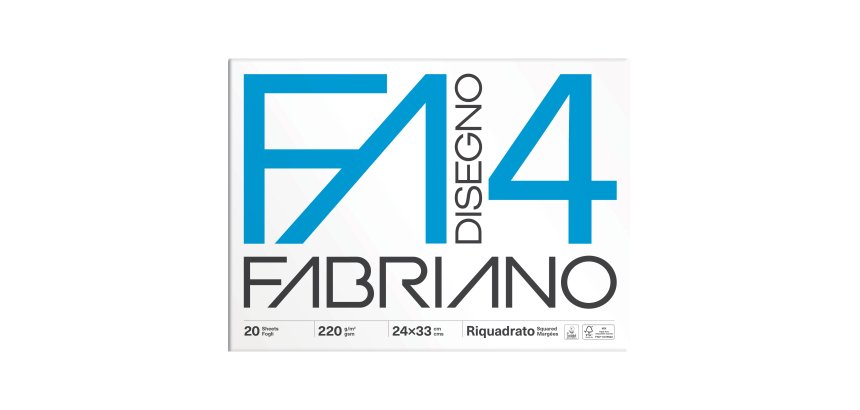 Album F4 - 24 x 33 cm - 20 fogli - 220 gr - liscio squadrato - Fabriano