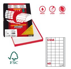 Etichette adesive C/548 - in carta - permanenti - 45 x 29,7 mm - 40 et/fg - 100 fogli - bianco - Markin