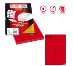 Etichette adesive C/519 - in carta - permanenti - 105 x 148,5 mm - 4 et/fg - 100 fogli - rosso - Markin