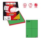 Etichette adesive C/519 - in carta - permanenti - 105 x 148,5 mm - 4 et/fg - 100 fogli - verde - Markin