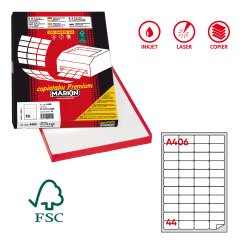 Etichette adesive A/406 - in carta - permanenti - 47,5 x 25,5 mm - 44 et/fg - 100 fogli - bianco - Markin