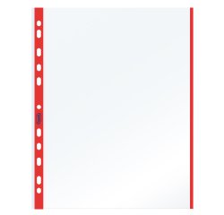 Buste forate con banda colorata - Linear - buccia - 21 x 29,7 cm - rosso - Favorit - conf. 10 pezzi