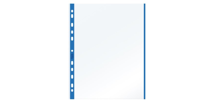 Buste forate con banda colorata - Linear - buccia - 21 x 29,7 cm - blu - Favorit - conf. 10 pezzi