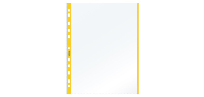 Buste forate con banda colorata - Linear - buccia - 21 x 29,7 cm - giallo - Favorit - conf. 10 pezzi