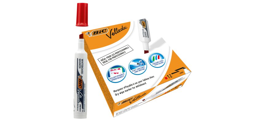 Marcatore Whiteboard Marker Velleda 1791 - punta scalpello 3,3-4,6mm - verde - Bic