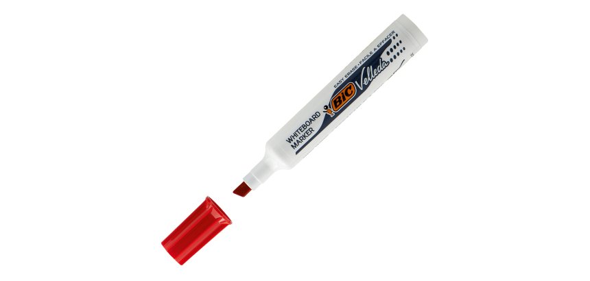 Pennarello Whiteboard Marker Velleda 1791  - punta a scalpello da 3,3mm a 4,6mm  - rosso - Bic