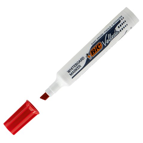 Pennarello Whiteboard Marker Velleda 1791  - punta a scalpello da 3,3mm a 4,6mm  - rosso- Bic