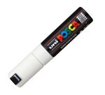 Marcatore a base d'acqua Uni Posca PC8K - punta large a scalpello 8,0mm - bianco  - Uni Mitsubishi