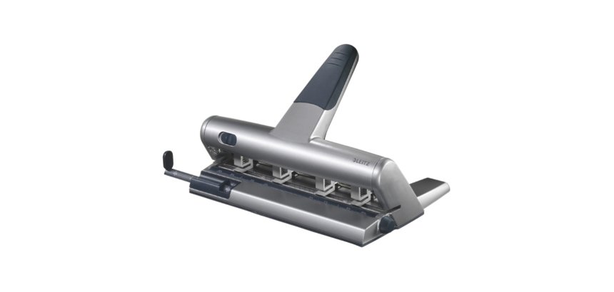 Perforatore Akto a punzoni indipendenti - max 30 fogli - 4/6 fori - passo 6/8 cm - argento - Leitz