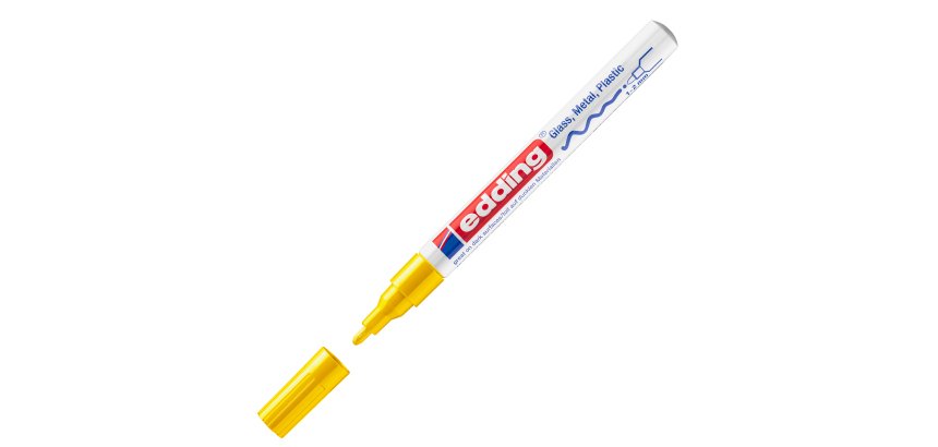 Marcatore permanente a vernice 751 - punta tonda fine - da 1 a 2 mm - giallo - Edding