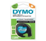 DYMO Branded LetraTag Plastic Labels | 12 mm x 4 m Roll | Black Print on Clear Labels | MultipurposeSelf-Adhesive Labels for LetraTag Label Makers