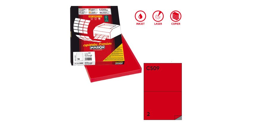 Markin X210C509RO printer label Red Self-adhesive printer label