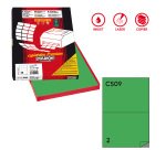 Etichette adesive C/509 - in carta - permanenti - 210 x 148,5 mm - 2 et/fg - 100 fogli - verde - Markin
