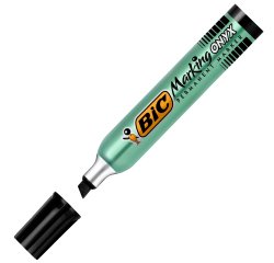 Marcatore permanente Marking Onyx 1591 - punta a scalpello 2,70-6,20mm - nero - Bic - conf. 12 pezzi