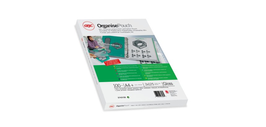 Pouches - A4+ - 228x303 mm - 2x125 micron - preforata organise - GBC - scatola 100 pezzi