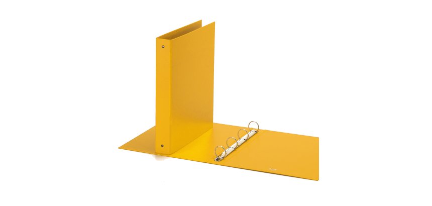 Raccoglitore Europa - 22 x 30 cm - 4 anelli tondi 30 mm - dorso 4 cm - giallo - Favorit