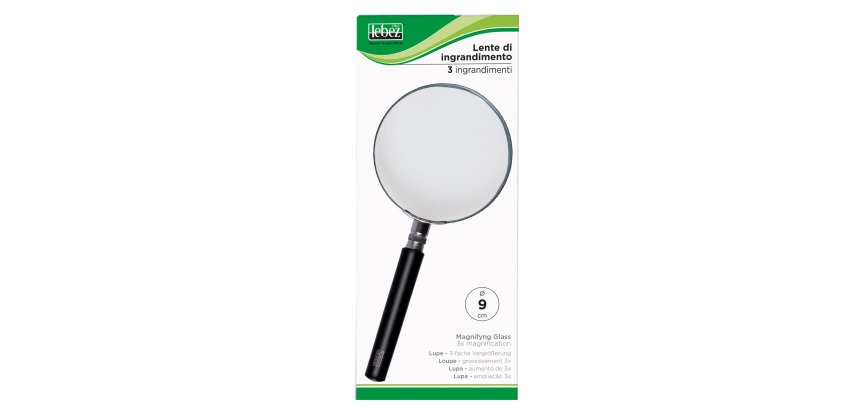 Lebez 1124 magnifier Black, Stainless steel
