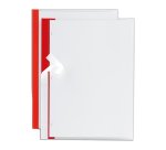 Cartellina per rilegatura Poli 200 - A4 - PP - trasparente buccia - dorso rosso - Sei Rota - conf. 10 pezzi