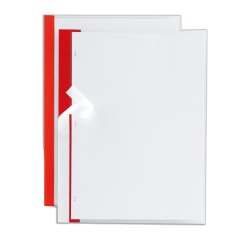 Cartellina per rilegatura Poli 200 - A4 - PP - trasparente buccia - dorso rosso - Sei Rota - conf. 10 pezzi