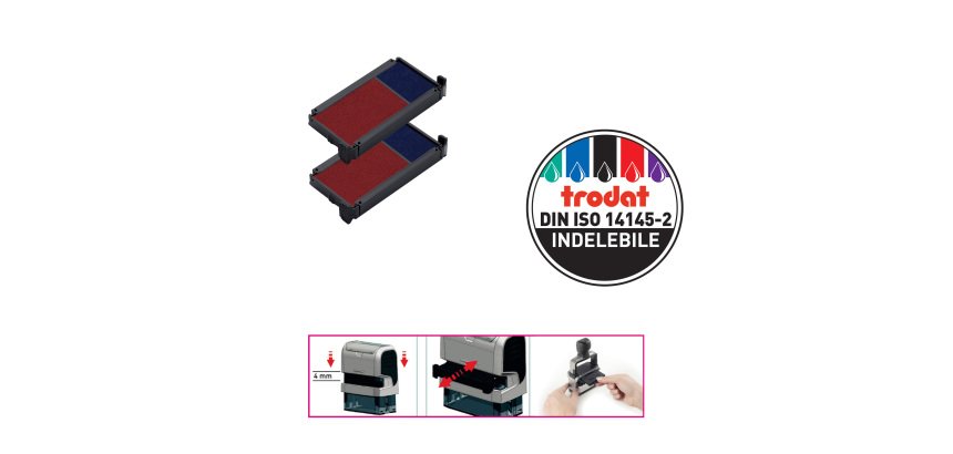 Tamponi 6/4912-2 - blu/rosso - Trodat - Blister 2 pezzi