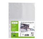 Buste forate Atla FT porta foto e cartoline - 4 spazi 15 x 21 cm - trasparente - Sei Rota - conf. 10 pezzi