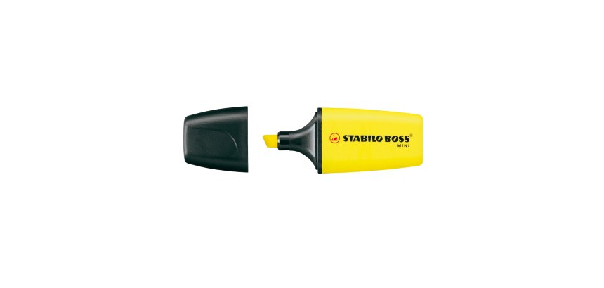Evidenziatore Boss Mini - punta scalpello - tratto 2 - 5 mm - giallo 24 - Stabilo