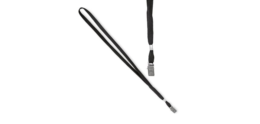 Cordoncino per portabadge - 49 x 1 cm - nero - Lebez - conf. 100 pezzi