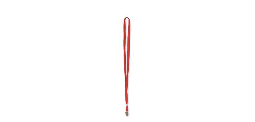 Cordoncino per portabadge - 49 x 1 cm - rosso - Lebez - conf. 100 pezzi
