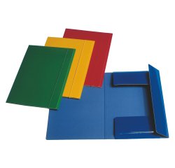 Cartellina con elastico - cartoncino plastificato - 3 lembi -  550 gr - 25x35 cm - blu - Esselte