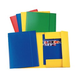 Cartellina con elastico - presspan - 3 lembi - 870 gr - 25x35 cm - giallo - Esselte