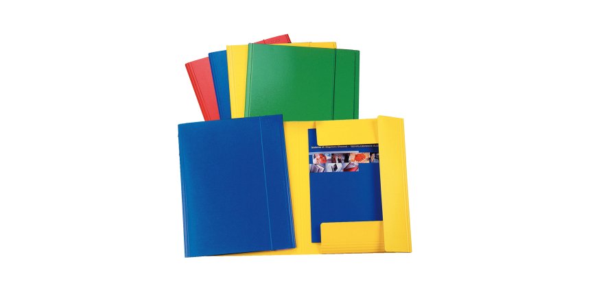 Cartella 3 lembi con elastico - A4 - dorso variabile - presspan - rosso - Esselte