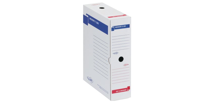 Scatola archivio Memory X100 - 25 x 35 cm - dorso 10 cm - bianco - Sei Rota