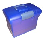 Valigetta Arianna - blu traslucido - con 5 cartelle sospese Joker interasse 33 cm - 37x25x30 cm - colori assortiti - Bertesi