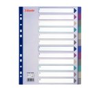 Separatore - 12 tasti - PP traslucido - A4 maxi - 24,5x29,7 cm - multicolore - Esselte
