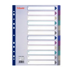 Separatore - 12 tasti - PP traslucido - A4 maxi - 24,5x29,7 cm - multicolore - Esselte