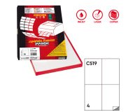 Etichette adesive C/519 - in carta -extra permanenti - 105 x 148,5 mm - 4 et/fg - 100 fogli - bianco - Markin