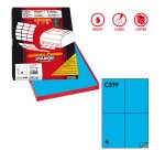 Etichette adesive C/519 - in carta - permanenti - 105 x 148,5 mm - 4 et/fg - 100 fogli - blu - Markin