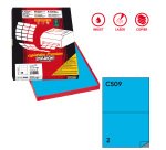 Etichette adesive C/509 - in carta - permanenti - 210 x 148,5 mm - 2 et/fg - 100 fogli - blu - Markin