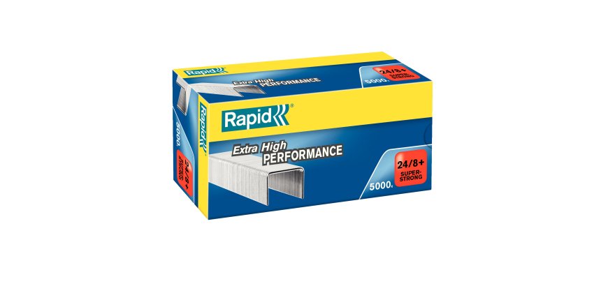 Punti Rapid Super Strong - 24/8+ - acciaio zincato - metallo - Rapid - conf. 5000 pezzi